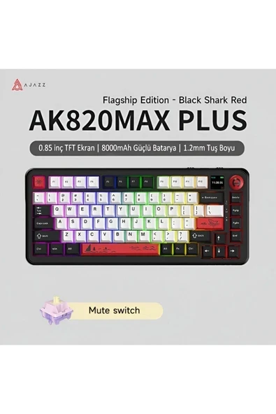 Ajazz AK820 Max Plus-Hot-Swap-Dinamik Rgb Mekanik Oyun Klavyesi Mute Switch-Tft Ekran ürün görseli 1