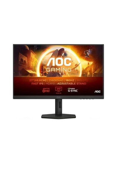Aoc Q27G4XF 27" 180 Hz 0.5 Ms Adaptive-Sync Qhd Fast IPS HDR10 Oyuncu Monitörü ürün görseli 1