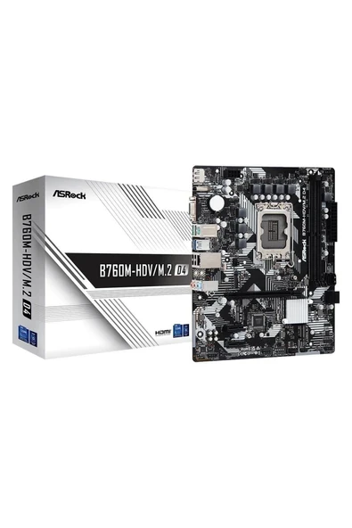 Asrock B760M-HDV/M.2 DDR4 5333 MHz (OC) LGA1700 mATX Anakart ürün görseli 1