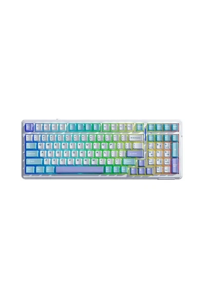 Aula F99 3 Modlu Rgb Hot Swap Mekanik Linear Graywood V3 Switch Kablosuz Makrolu Klavye Lila ürün görseli 1
