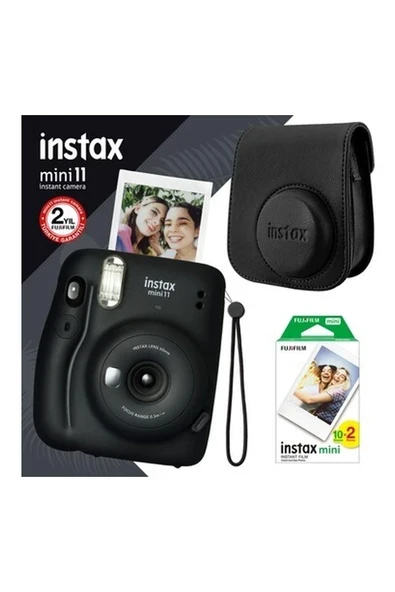 Fujifilm Instax Mini 11 Siyah Fotoğraf Makinesi Seti 4 ürün görseli 1