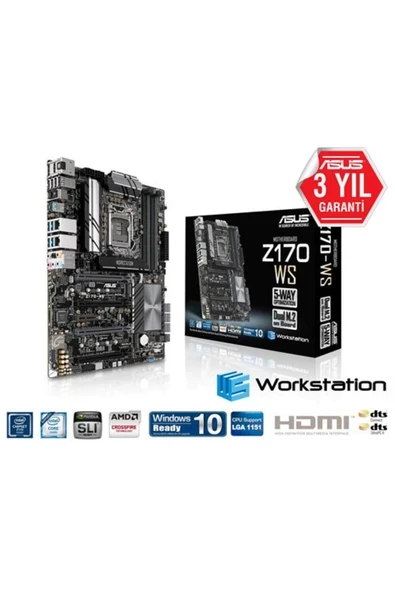 INTEL Z170-WS DDR4 3300(OC) VGA HDMI GLAN 1151P ürün görseli 1