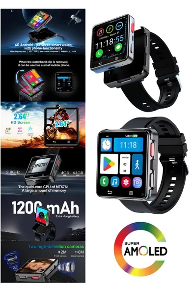 Call668 5G Akıllı Saat Android 11 2.64'' Ekran 64GB Hafıza 1200mAh Batarya TikTok YouTube ürün görseli 1