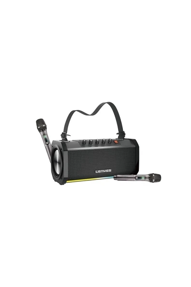 S863 RGB Led Işıklı Mikrofonlu TWS Bluetooth Speaker Hoparlör v5.3 Siyah ürün görseli 1