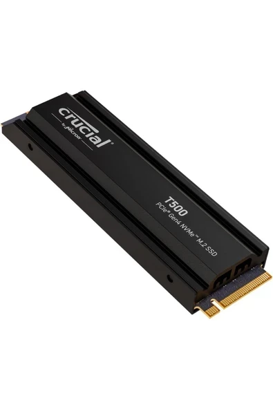 Crucial T500 1TB PCIe Gen4 NVMe M.2 SSD (7300-6800 MBs) CT1000T500SSD5 Soğutuculu ürün görseli 1