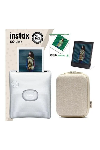 Fujifilm Instax Sq Link Beyaz Yazıcı 10LU Square Film Kılıf ve Pleksi Çerçeve ürün görseli 1