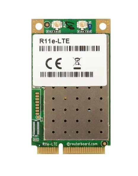 MikroTik 2G/3G/4G/LTE miniPCi-e Kartı, 2 x u.FL konnektörlü, R11E-LTE (1/2/3/5/7/8/20/38/40 Bantları için 2 x u.FL konnektörlü) ürün görseli 1