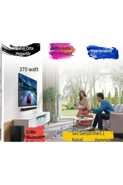 Ortam Sesleri Dahili Orta Hoparlör Ile Sinema Deneyiminizi Geliştirin 3.1 Kanal 370w ürün görseli 1