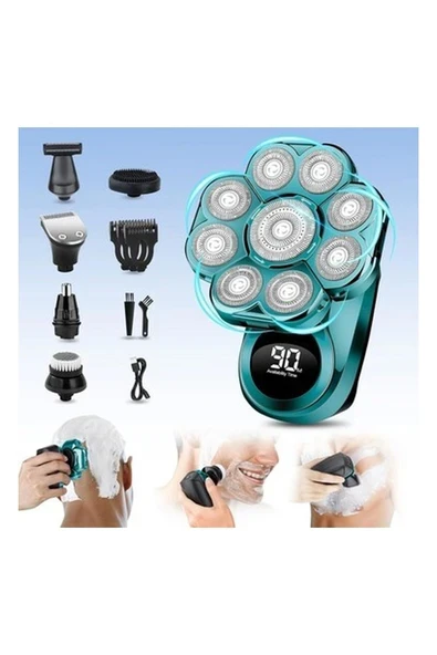 Handsomeface 9d Elektrikli Baş Tıraş Makinesi Geliştirilmiş - Yeşil ürün görseli 1
