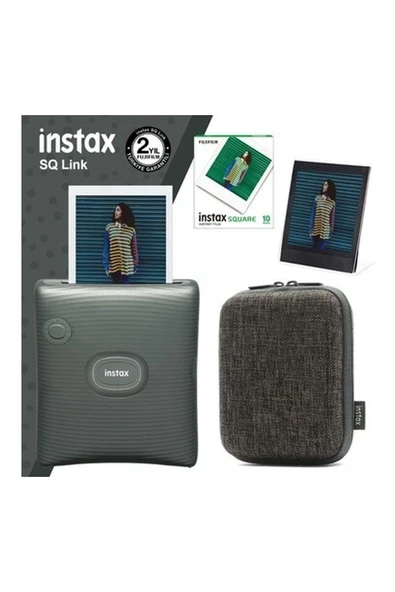 Fujifilm Instax Sq Link Yeşil Yazıcı 10LU Square Film Kılıf ve Pleksi Çerçeve ürün görseli 1
