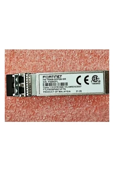 Fortinet FN-TRAN-SFP28-SR 25GE/10GE Dual Rate SFP28 Transceiver SFP-25G-SR 850NM 32GB 32G Alıcı-Veri ürün görseli 1