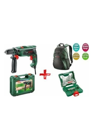 Bosch EasyImpact 570 Darbeli Matkap + 30 Parça X-Line Aksesuar Seti +Bosch Sırt Çantalı ürün görseli 1