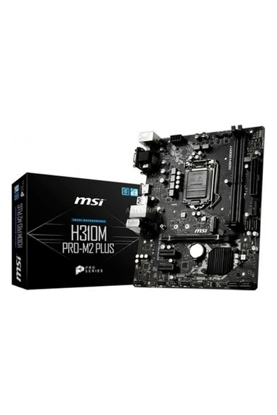 MSI H310M PRO-M2 PLUS Soket 11551 DDR4 2666 DVI VGA HDMI M.2 USB3.1 Matx WIN7 WIN10 Anakart ürün görseli 1