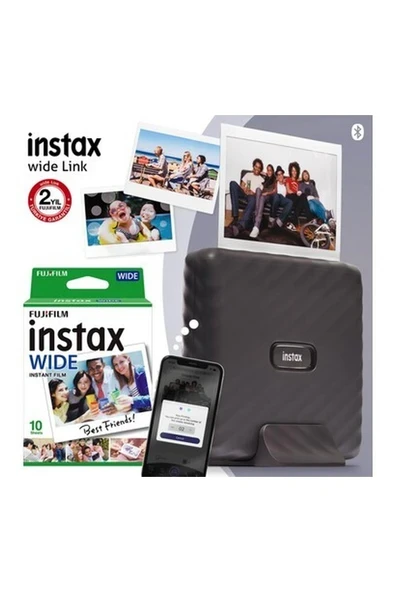 Instax Wide Link Gri Akıllı Telefon Yazıcısı ve 10'lu Film ürün görseli 1