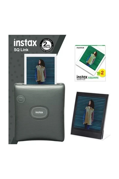 Fujifilm Instax Sq Link Yeşil Yazıcı 20LI Square Film ve Pleksi Çerçeve ürün görseli 1
