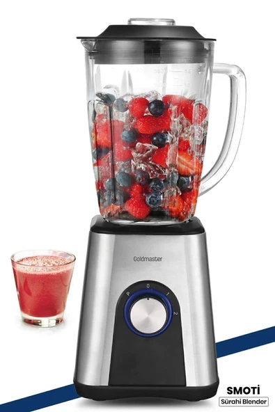 Güçlü 1000W, 1.8L paslanmaz çelik blender, buz kırıcı, cam sürahi, şık ve kullanışlı ürün görseli 1