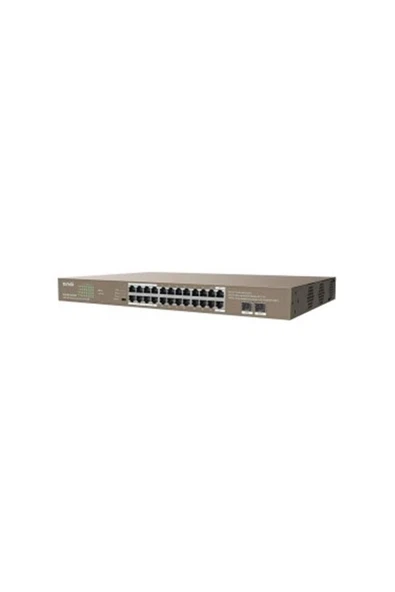 TEG1126P-24-410W 24 Port Poe+ 10-100-1000 2 Port SFP Switch Çelik Kasa Rack Mount ürün görseli 1