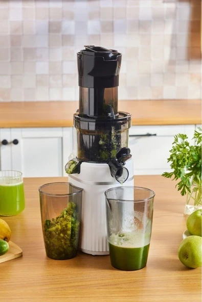 Karaca Fresh Press Slow Juicer Yavaş Sıkım Katı Meyve Sıkacağı Cream ürün görseli 1