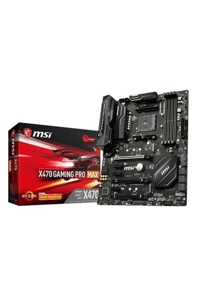 MSI X470 Gaming Pro Max AM4 DDR4 4133OC) DVI HDMI 2xM.2 USB3.1 ATX Anakart ürün görseli 1