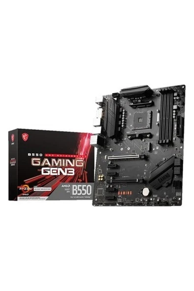 MSI B550 GAMING GEN3 DDR4 3200MHZ 1XHDMI 1XDVI 1XM.2 USB 3.2 ATX AM4 (AMD 5000 VE 3000 SERİSİ İŞLEMCİ UYUMLU) ürün görseli 1