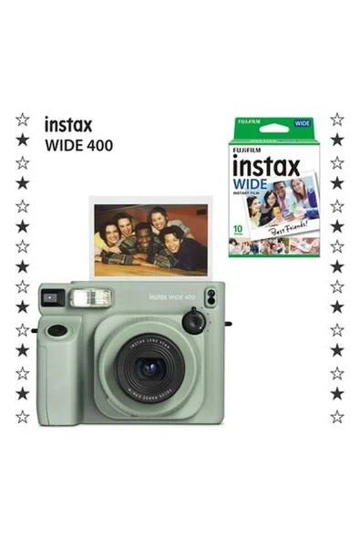Fujifilm Instax Wide 400 Yeşil Fotoğraf Makinesi ve 10'lu Film ürün görseli 1