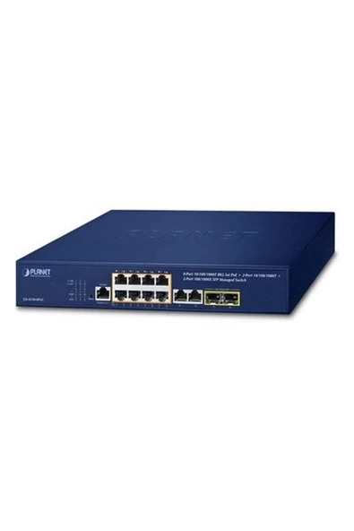 Planet PL-GS-4210-8P2C 8 Port Gigabit 2 Port Sfp 120WATT Yönetilebilir Poe Switch ürün görseli 1