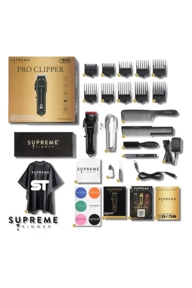 Supreme Trimmer Pro Clipper Profesyonel Saç Sakal Tıraş Makinesi STC5030 Siyah ürün görseli 1