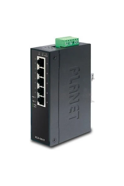 Planet PL-IGS-501T 5 Port 10/100/1000T Gigbit Endüstriyel Ethernet Switch ürün görseli 1