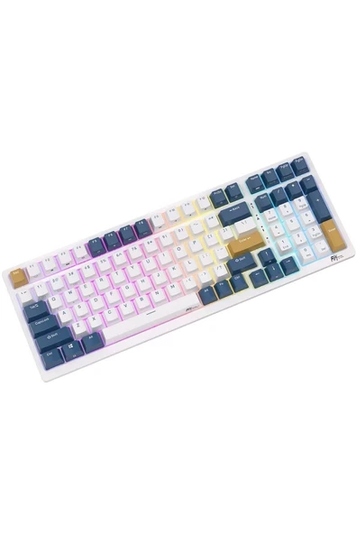 Royal Kludge RK98 Beyaz-Mavi Rgb Kablosuz Us Gaming Klavye ürün görseli 1