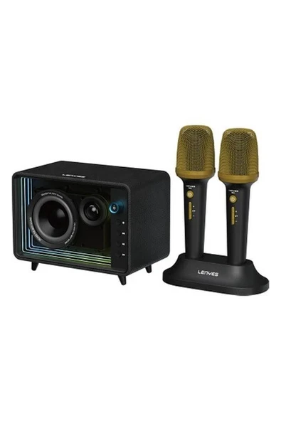 Lenyes S862 Su Geçirmez Mikrofonlu Çoklu Giriş Karaoke Bluetooth Hoparlör V5.3 120W Siyah ürün görseli 1