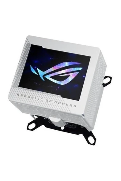 Asus Rog Ryujın Iıı Wb Cpu Su Bloğu Tam Renkli 3.5" LCD Ekran Gömülü Vrm Fanı 178 Mikro Soğutma Kanadı ve Bakır Alaşımlı Soğuk Plaka Soğutma Teknolojisi Ile Asetek ve Rog Bağlantı Parçaları Beyaz ürün görseli 1