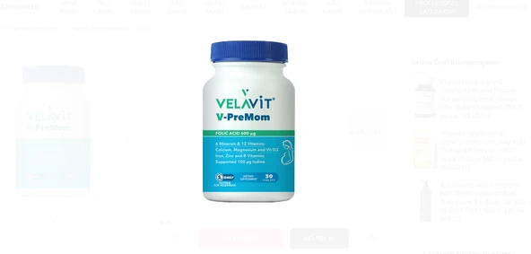 Velavit V-PreMom 30 Tablet ürün görseli 1