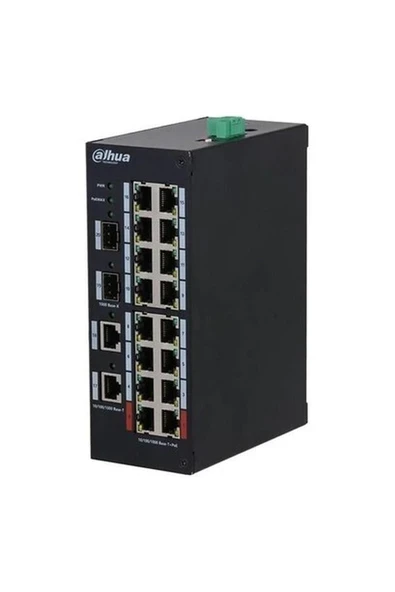 Dahua 16PORT HS3220-16GT-190 Gıgabıt 2-Sfp 190W Full Poe Yönetilebilir Endüstriyel Swıtch ürün görseli 1