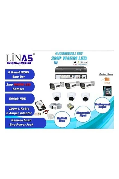 Linas 6 Kameralı Ahd Gecesi Renkli Sistem Herşey Dahil Set ürün görseli 1