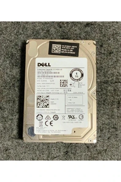 Dell Enterprise HDD V3 1TB 7.2K SAS 2.5\" 12Gbps ST1000NX0453 0Y982C REFRUBISHED ürün görseli 1