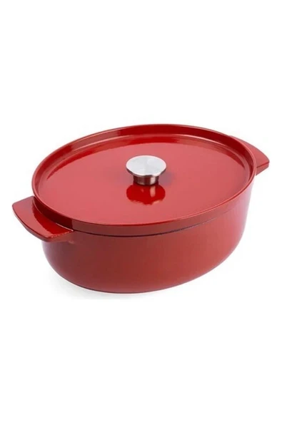 Kitchenaid CC006063 Oval Döküm Demir Tencere 30 cm / 5,6 L Empire Kırmızı ürün görseli 1