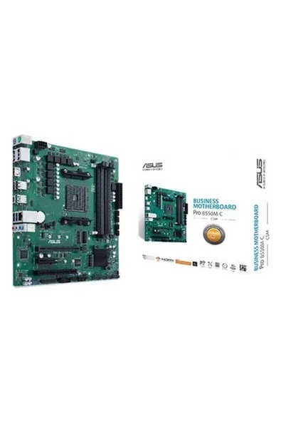 Asus Pro B550M-C/Csm Amd B550 Am4 DDR4 4800 2Xdp Hdmı Çift M2 Usb3.2 Pcı Tpm Matx (Pro B550M-C/Csm) Anakart ürün görseli 1