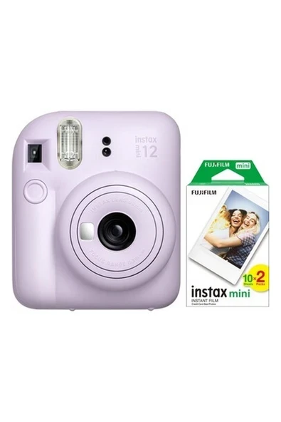 Instax Mini 12 Lila Fotoğraf Makinesi ve 20'li Mini Film ürün görseli 1