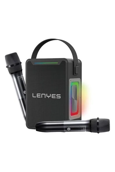 Lenyes S857 Rgb Işıklı Çift Mikrofonlu Taşınabilir Tws Bluetooth Speaker Hoparlör V5.3 Siyah ürün görseli 1
