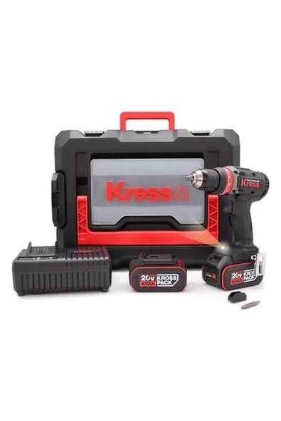Kress KUA72.1 20VOLT/4.0AH Li-Ion Çift Akülü Kömürsüz Profesyonel Şarjlı Matkap ürün görseli 1