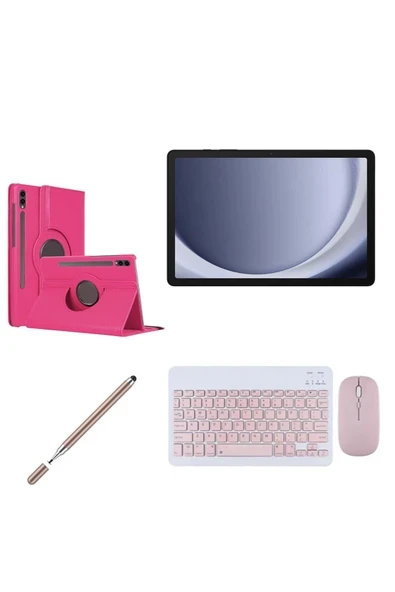 Galaxy Tab A9+ 11''İNCH (PLUS) 8/256GB TABLET+GOLD KALEM+PEMBE KILIF+PEMBE KLAVYE MOUSE+KIRILMAZ CAM ürün görseli 1