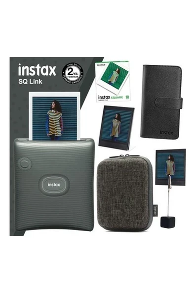 Fujifilm Instax Sq Link Yeşil Yazıcı 10LU Square Film Kılıf Albüm Pleksi Çerçeve ve Kıskaçlı Stand ürün görseli 1