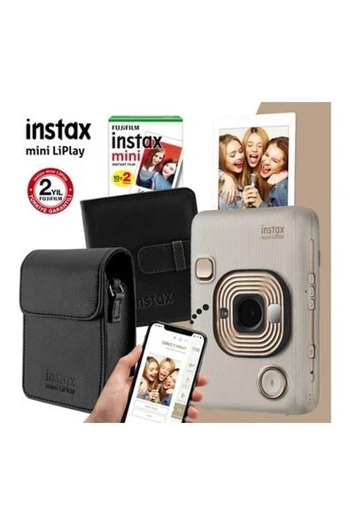 Instax Mini Liplay Hybrid Beige Gold Fotoğraf Makinesi Seti 1 ürün görseli 1
