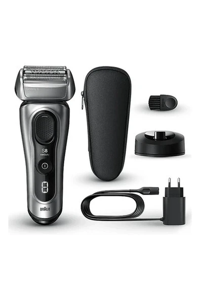 Braun Series 8 8517S Islak & Kuru Tıraş Makinesi Şarj Standı ve Seyahat Kılıfı, %100 Su Geçirmez, Ses Titreşimleriyle Güçlendirilmiş 4 Tıraş Elemanı, 5 Yıla Varan Garanti. ürün görseli 1