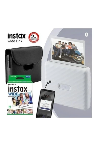 Instax Wide Link Beyaz Akıllı Yazıcı + Çantalı ürün görseli 1