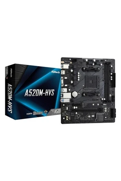 Asrock A520M Hvs Socket Am4, Ddr4 4733+MHZ(O.C.), M.2, USB 3.2, Hdmı,vga Matx A520 Anakart (ASRA520M-HVS) ürün görseli 1