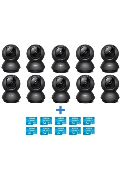 TP-Link Tapo C211 2k 3mp Yatay ve Dikey Ev Güvenliği Wi-Fi Kamerası + Kioxia 64GB Exceria Microsdxc 10'lu Paket ürün görseli 1