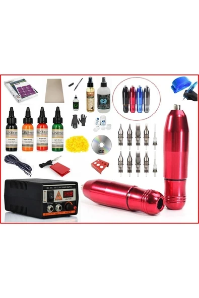 Xl-5340b Hybrıd Çantalı Tattoo Pen Dövme Makinası Seti - Mabuchı Motor ürün görseli 1