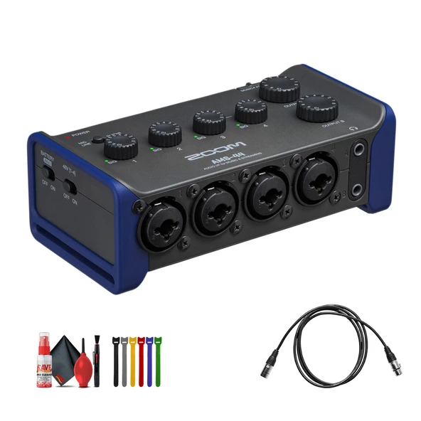 Zoom AMS-44 USB Audio Interface, 4 Giriş, 4 Çıktılar, Turnback, Direct Watch, Bus-Powered, for Records and Streaming on PC, Mac, iOS, and Android Sche with Temizlik Kit + daha fazla ürün görseli 1