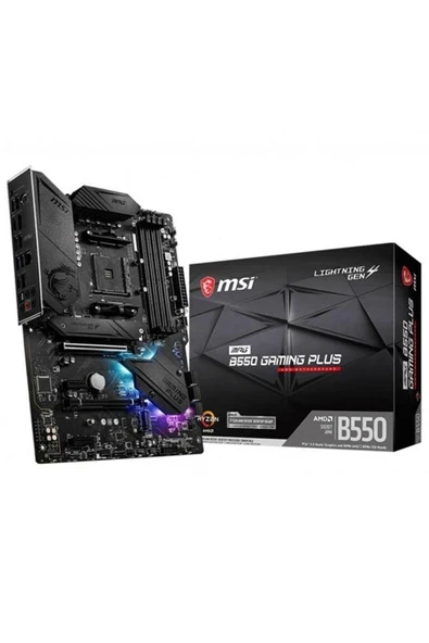 MPG B550 GAMING PLUS DDR4 M2 PCIe NVME HDMI DP PCIe 16X v4.0 AM4 ATX ürün görseli 1